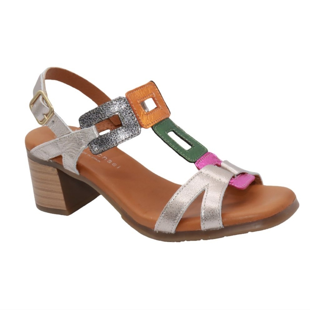 Eric Michael Colorful Block Heel Sandals Size 37💜⚜️💜Box Included